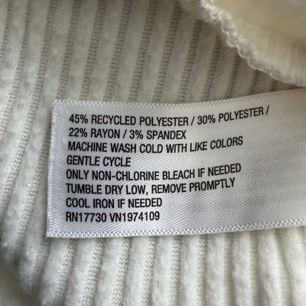 White Ribbed Crop Top Long Sleeve V Neck Fitted Basic Y2K Layering Top X - Picture 6 of 6